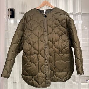 Mango Olive Quilted Women's Jacket